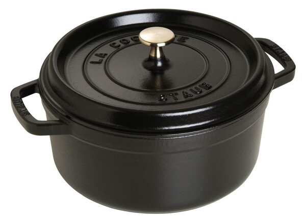 Liatinový hrniec Staub 24 cm, čierny