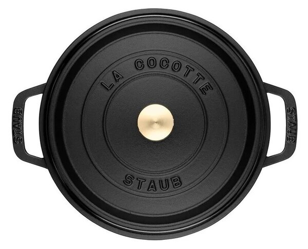 Liatinový hrniec Staub 22 cm, čierny