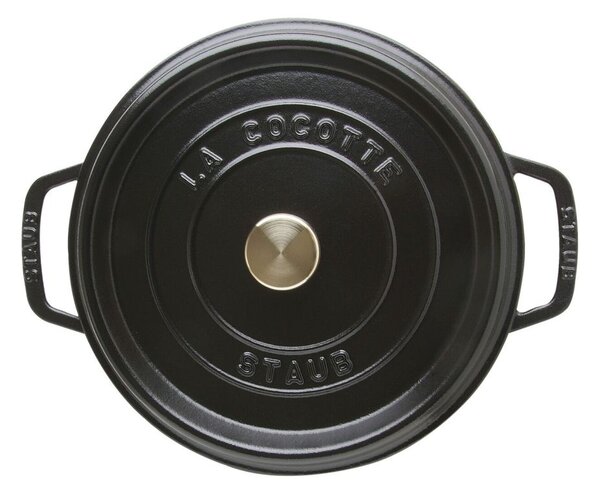 Liatinový hrniec Staub 24 cm, čierny