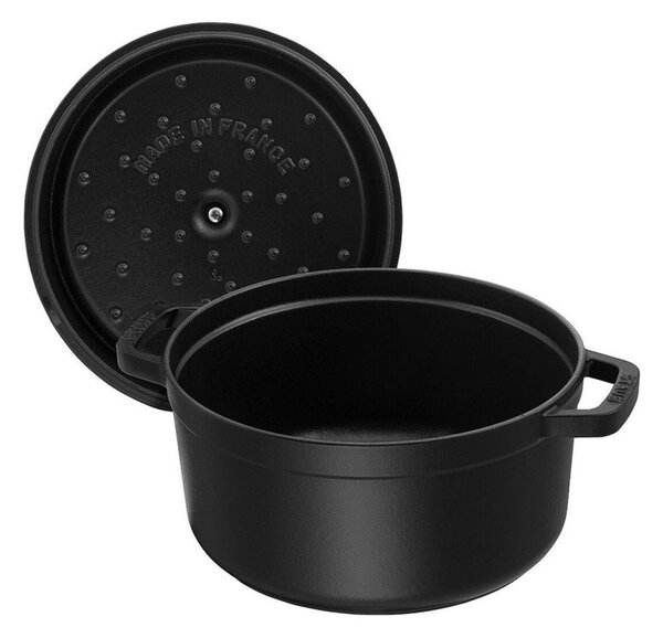 Liatinový hrniec Staub 24 cm, čierny