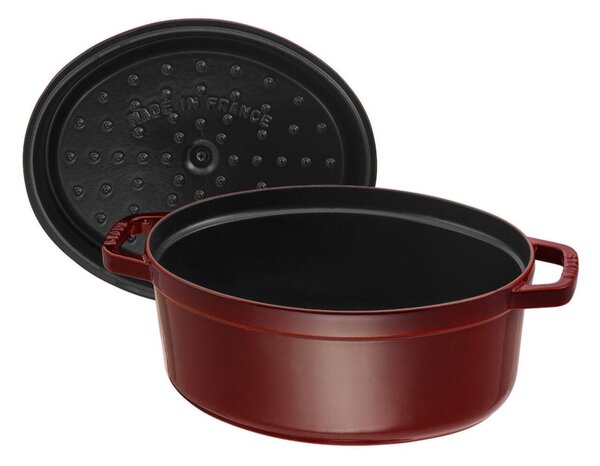 Oválny liatinový hrniec Staub 31 cm, grenadina