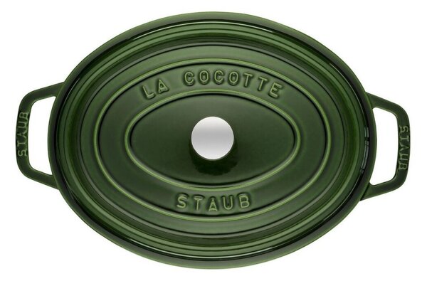 Oválny liatinový hrniec Staub 31 cm, bazalka