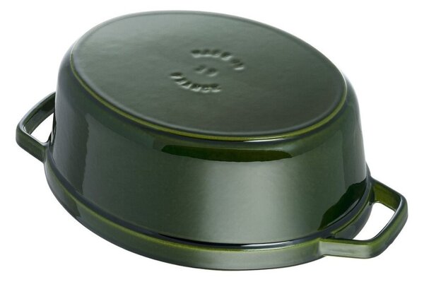 Oválny liatinový hrniec Staub 31 cm, bazalka