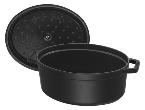 Oválny liatinový hrniec Staub 31 cm, bazalka