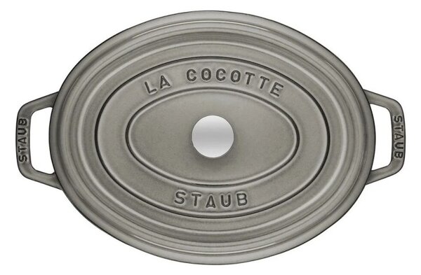 Oválny liatinový hrniec Staub 31 cm, šedý
