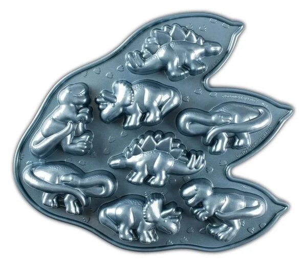 Nordic Ware forma na pečenie - 8 dinosaurov, 3 cup, modrá