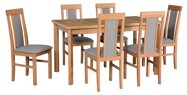 MEBLINE Stôl MODENA 1P + stoličky NILO 2 (6ks.) - súprava DX22