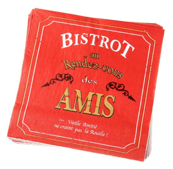 Servítky BISTROT AMIS červená papier