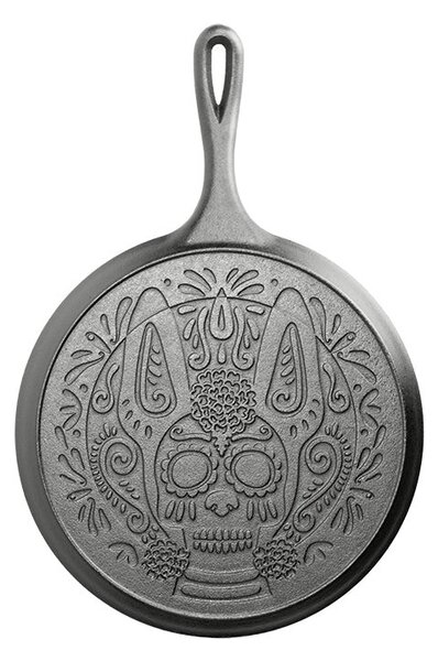 Liatinová panvica na palacinky Lodge 26 cm - Xolo Sugar Skull