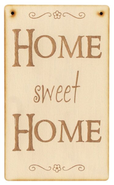 Tabuľka HOME SWEET HOME krémová preglejka