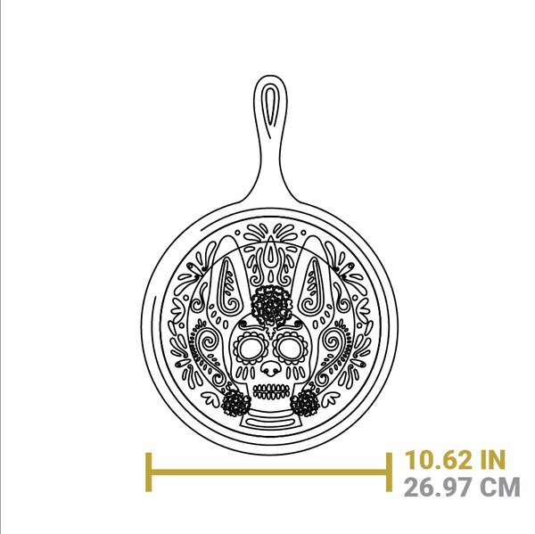 Liatinová panvica na palacinky Lodge 26 cm - Xolo Sugar Skull
