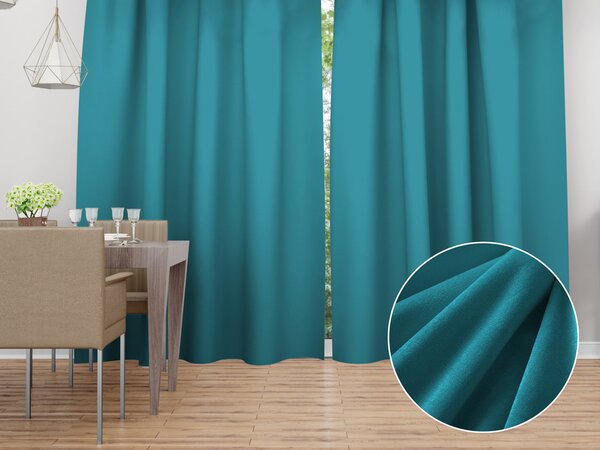 Biante Zamatový záves Velvet Prémium SVP-035 Tyrkysovo modrý - šírka 135 cm 135x140 cm
