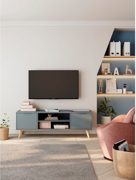 TV stolík sivozelený 140x53x40 cm Pisco – Marckeric
