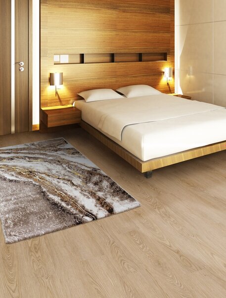 Spoltex , Kusový koberec Achat 732 dark beige, 80x150, béžová, obývacia izba