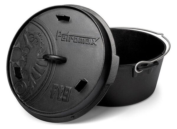 Petromax liatinový kotlík Dutch Oven bez nožičiek - 25 cm, 7,5 l s príslušenstvom