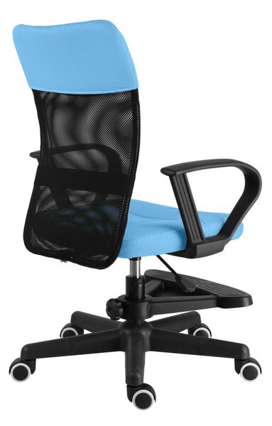 Detská stolička Neoseat MONKEY s podnožou — látka, čierna / svetlo modrá