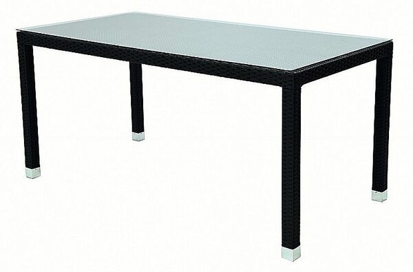 DEOKORK Záhradný ratanový stôl NAPOLI 160x80 cm (čierna)