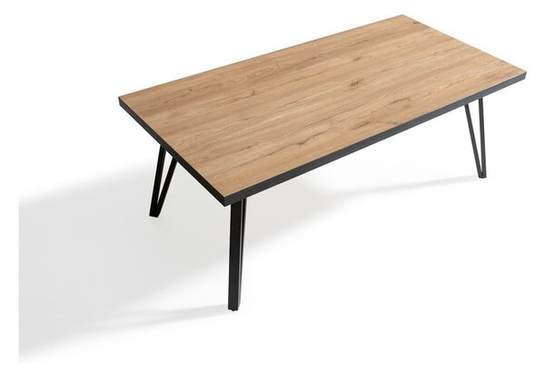 Čierny/prírodný konferenčný stolík s doskou v dubovom dekore 60x120 cm Sindi – Marckeric