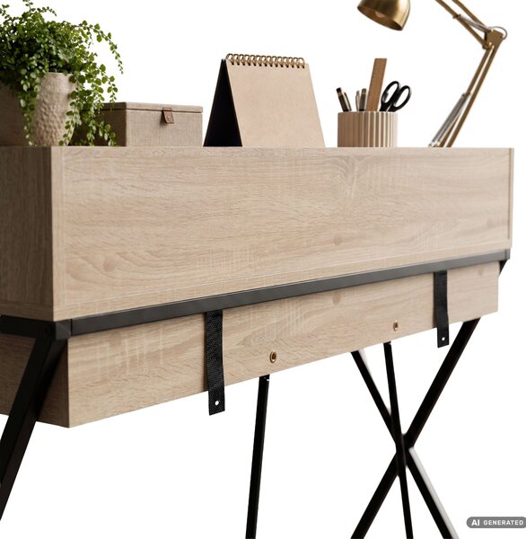 Ak furniture Písací stôl Flexo 100 cm dub Sonoma/čierny