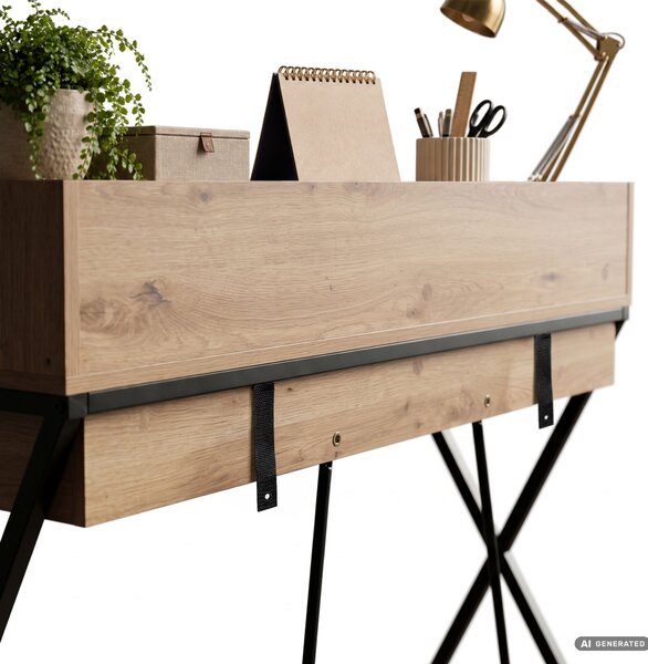 Ak furniture Písací stôl Flexo 100 cm dub Artisan/čierny