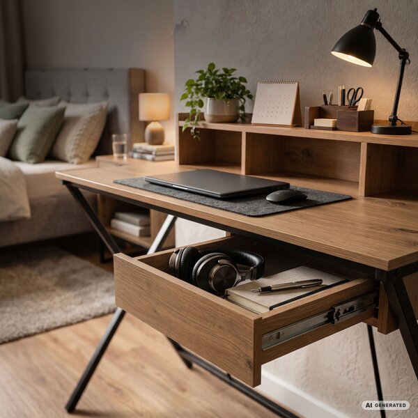 Ak furniture Písací stôl Flexo 100 cm dub Artisan/čierny