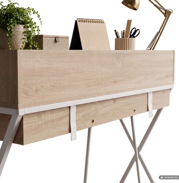Ak furniture Písací stôl Flexo 100 cm dub Sonoma/biely