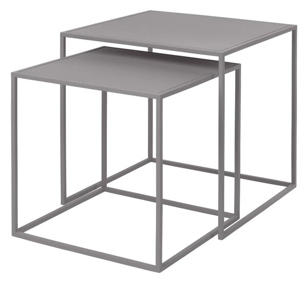 Svetlosivé kovové konferenčné stolíky v súprave 2 ks 40x40 cm Fera – Blomus