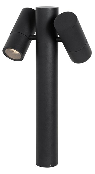 Stojaca vonkajšia lampa čierna 50 cm 2-svetlá nastaviteľná - Duo