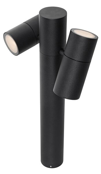 Stojaca vonkajšia lampa čierna 50 cm 2-svetlá nastaviteľná - Duo