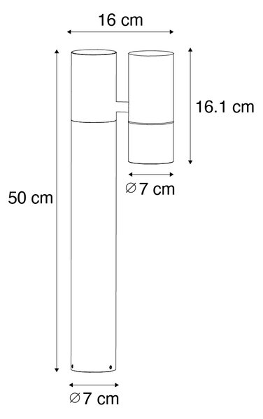 Vonkajšia lampa čierna so zemným hrotom a káblovou priechodkou 50 cm IP44 - Solo Deluxe