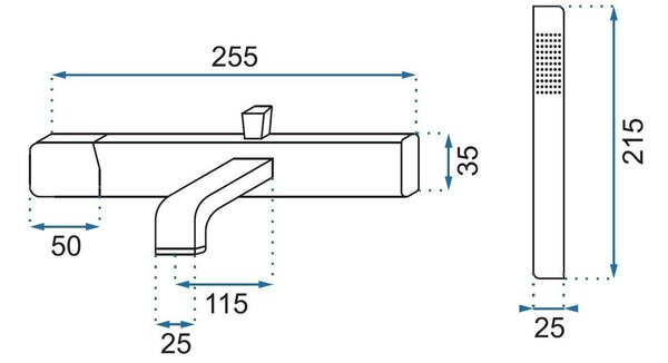 Rea Salto - vaňová batéria a sprchový set, čierna-zlatá, REA-B6352