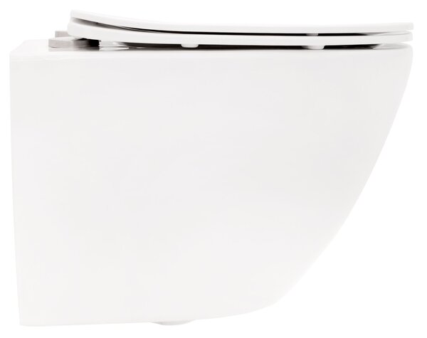 Rea Carlo, závesná WC misa 49x37 Rimless s pomaly-padajúcim sedátkom, biela, REA-C2760
