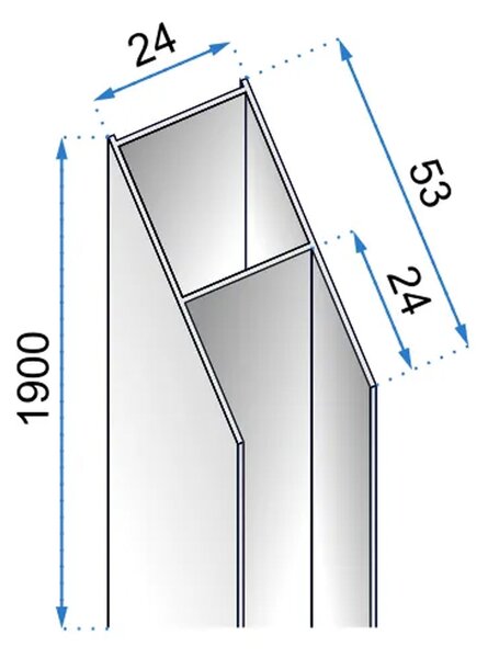 Rea - MOLIER rozširovací profil pre sprchové dvere 190cm, čierna, REA-K6000