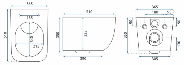 Závesná WC misa REA MARTIN SLIM RIMLESS DUROPLAST