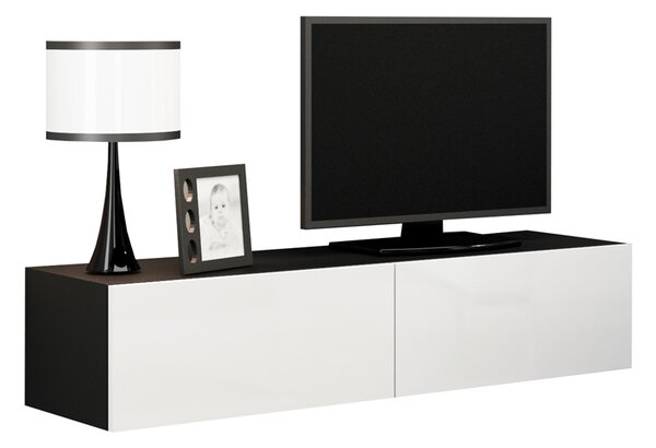 MEBLINE TV stolík VIGO VG4C 140 čierna / biely lesk