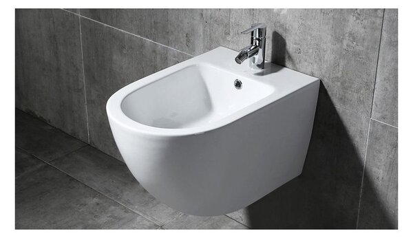 Rea Carlo mini - Závesný bidet, biela, REA-C2276