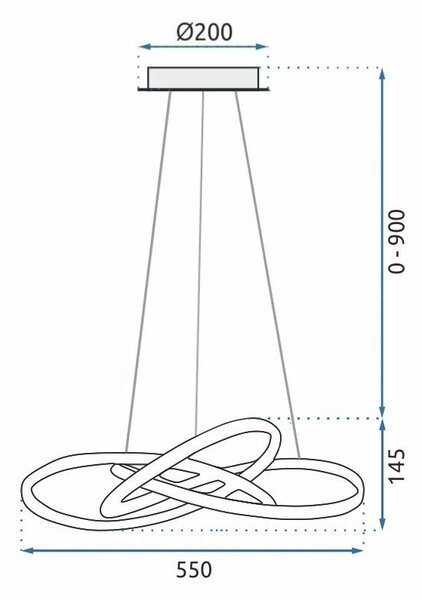 Toolight - LED závesné svietidlo APP395-CP + diaľkové ovládanie, čierna, OSW-06911