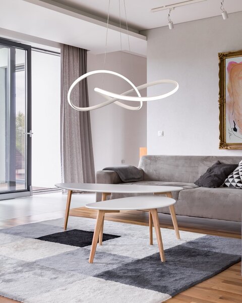 Toolight - Ring, LED závesné svietidlo + diaľkové ovládanie APP396-CP, biela, OSW-06912