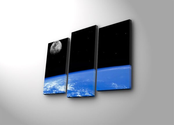 (3731) SPACE nástenná maľba na plátne LED (3 ks)
