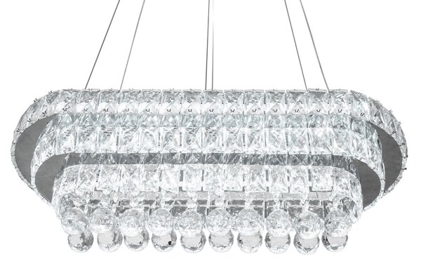 Toolight Toolight, Krištáľové závesné stropné svietidlo LED 102W + diaľkové ovládanie APP417-CP, chrómová, OSW-65015