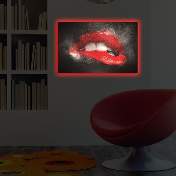 (3727) KISS nástenná maľba na plátne LED