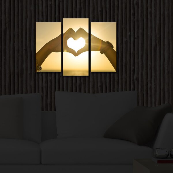 (3730) LOVE nástenná maľba na plátne LED (3 ks)