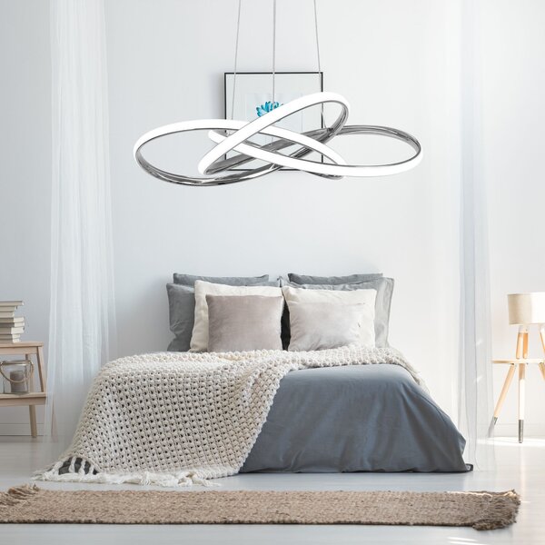 Toolight Toolight, LED moderné stropné svietidlo + diaľkové ovládanie APP816-CP, chrómová, OSW-03997