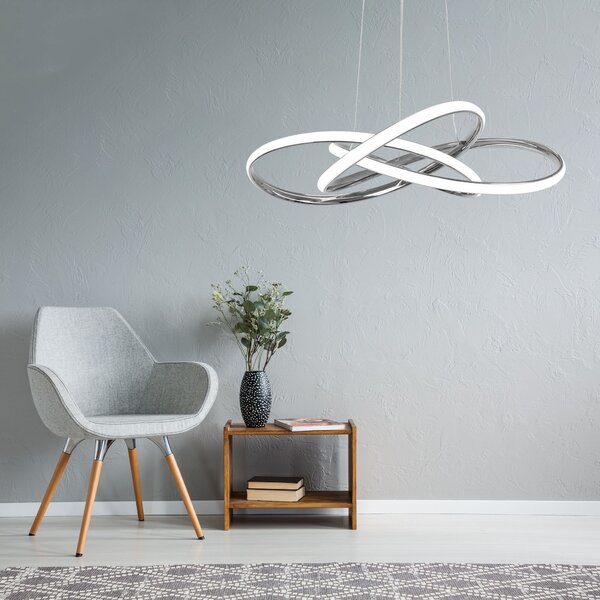 Toolight Toolight, LED moderné stropné svietidlo + diaľkové ovládanie APP816-CP, chrómová, OSW-03997