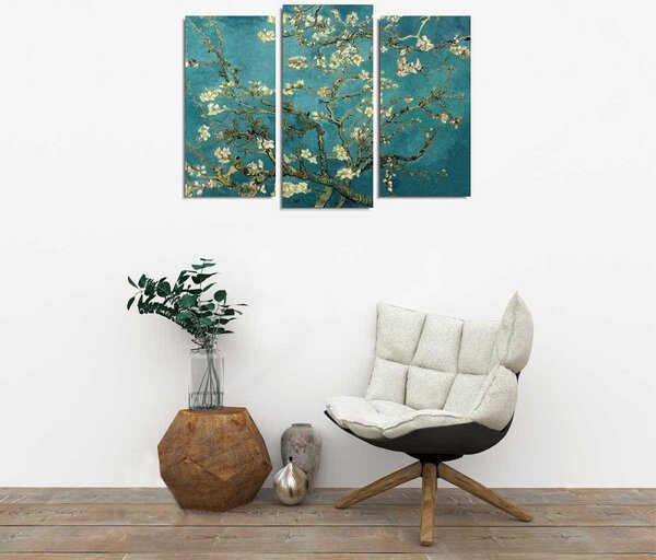 (3719) ALMOND BLOSSOMS nástenná maľba na plátne (3 ks)
