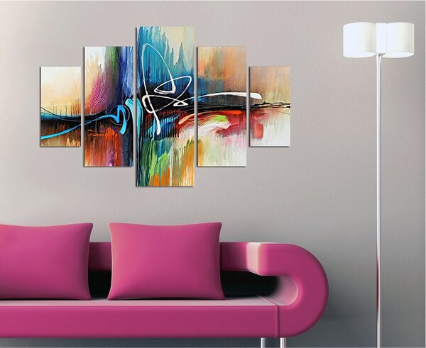 (3713) ABSTRACT nástenný obraz MDF (5 kusov)