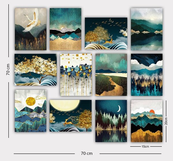 (3710) LANDSCAPE MOMENTS nástenný obraz MDF (12 kusov)