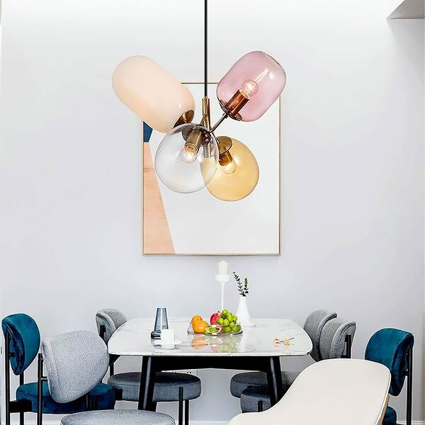 Toolight Toolight, Stropné svietidlo zo skla viacfarebné E14 60W APP436-4C, OSW-00565