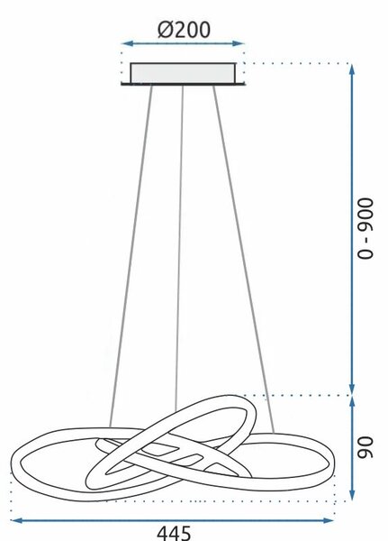 Toolight - Moderné LED kruhové závesné stropné svietidlo + diaľkové ovládanie APP390-CP, zlatá, OSW-06906