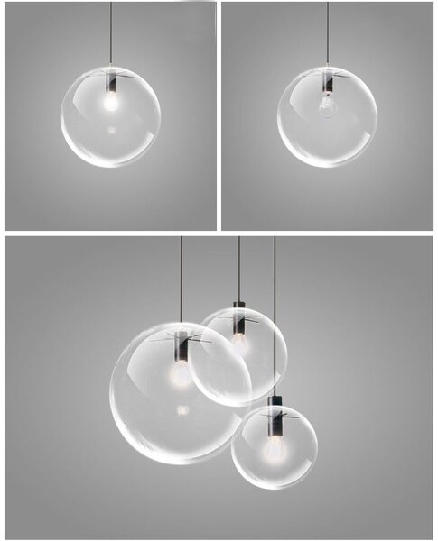 Toolight - Závesné svietidlo Lassi 25cm APP307-1CP, E27, čierna, OSW-00359